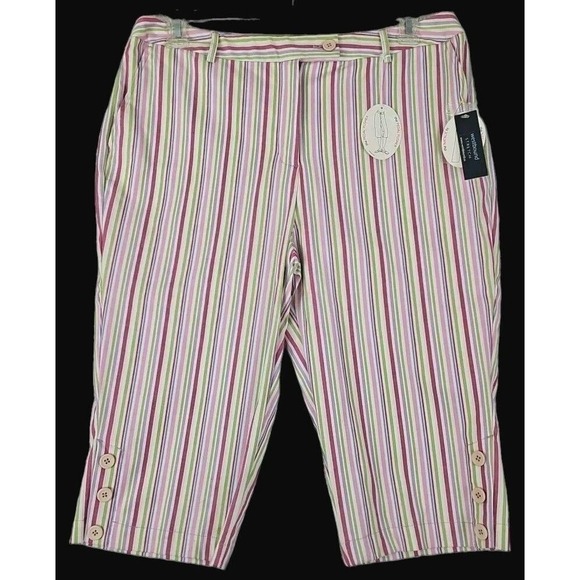 Westbound ~Woman Size 16~ Multicolor Striped Natalie Fit Straight Leg Capri Pant - Picture 3 of 9
